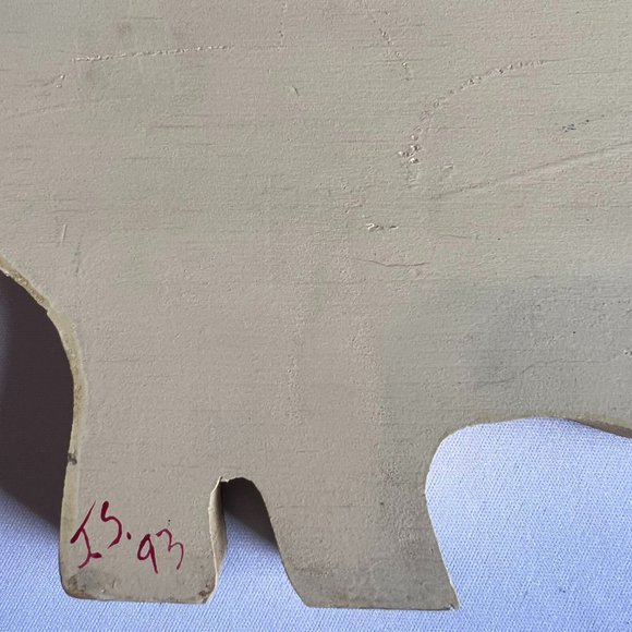 Vintage Sheep Shape Wood Checkerboard Folk Art Game Set 16" x 11" 1993 - Picture 8 of 9